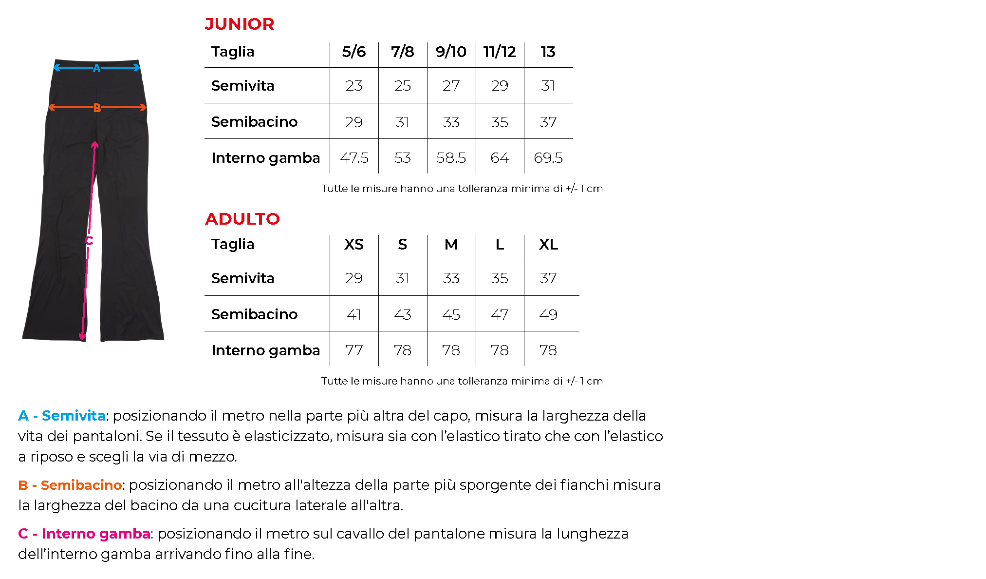 Tabella taglie sm428 sk428 2